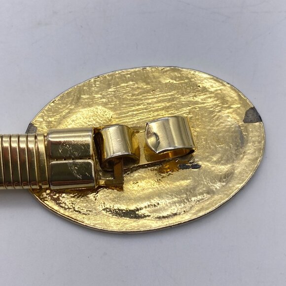 VTG Anne Klein skinny gold stretch belt Size Small medium 80s 90s disco metal - Picture 7 of 10